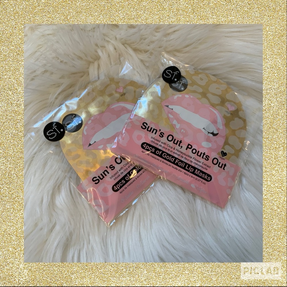 Sun’s Out Pout’s Out Gold Foil Lip Masks x8 New